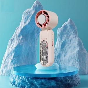 Ventilador de Mano Plegable con Pantalla Digital, Refrigeración por Hielo, Recargable por USB, de Alta Velocidad, para el Verano, Mini Ventilador Portátil para Exteriores - Product Image 4