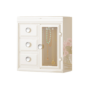 Jewelry Storage Box Large Capacity With Drawers And Door For Home Use Necklace Ring Organizer Dustproof Cabinet - Product Image 4