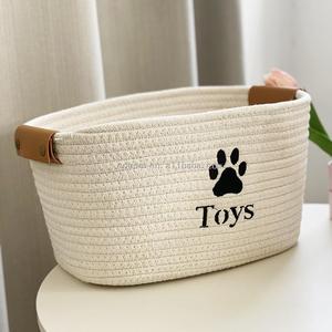 <strong>Dog</strong> Basket <strong>Cotton</strong> <strong>Rope</strong> Weaving Basket <strong>Dog</strong> <strong>Toy</strong> Storage Baskets Gift Cat <strong>Dog</strong> <strong>Toy</strong> Bin Pet <strong>Toys</strong> Storage Box Organizer - Product Image 3