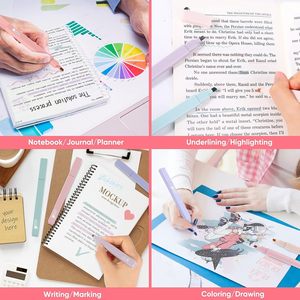 Wholesale Custom logo Fluorescent Macaroon Pastel Color Highlighter Rectangular Marker <b>Pen</b> for Kids Promotional - Product Image 6