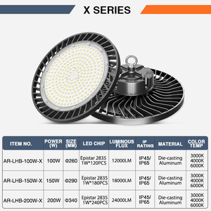 Luce LED UFO Super Luminosa da 150W 200W 300W a Campana per Illuminazione Industriale Interna Lampada LED per Garage Fabbrica Laboratorio Magazzino - Product Image 6