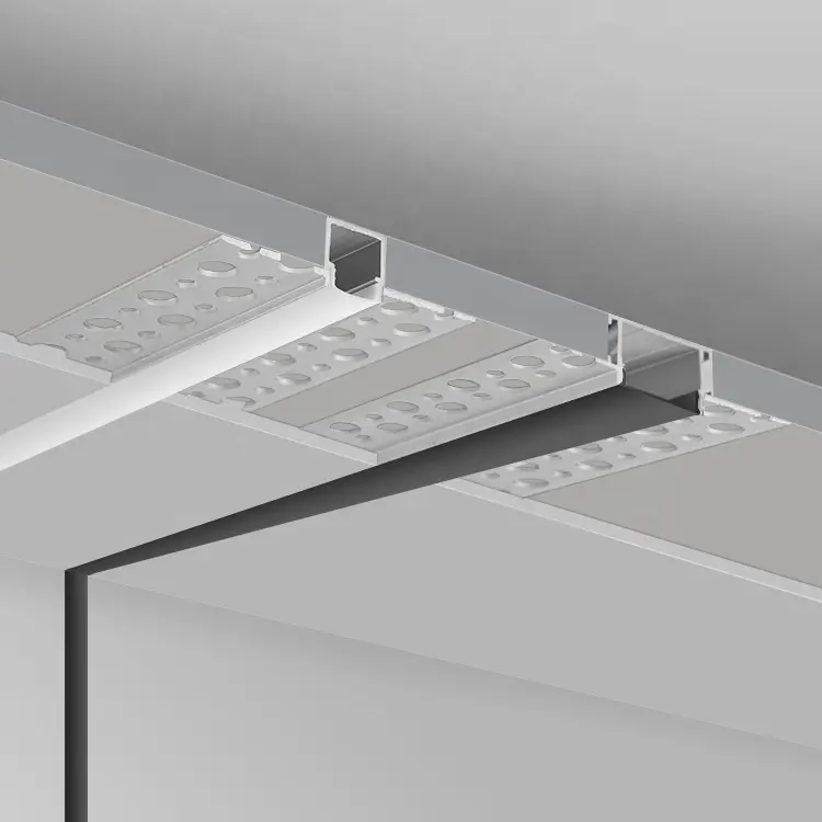 Для потолочного светильника бар освещение черные полосы канал утопленный гипсокартон гипс в алюминиевом светодиодном профиле //