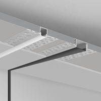 Profilé LED en aluminium pour éclairage de plafond, barre lumineuse, bandes noires, canal encastré, cloison sèche, plâtre, gypse
