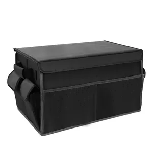 QSP103-compartimiento de gran capacidad personalizado 1680D, almacenamiento plegable impermeable, organizador de maletero de coche con tapa, caja de almacenamiento