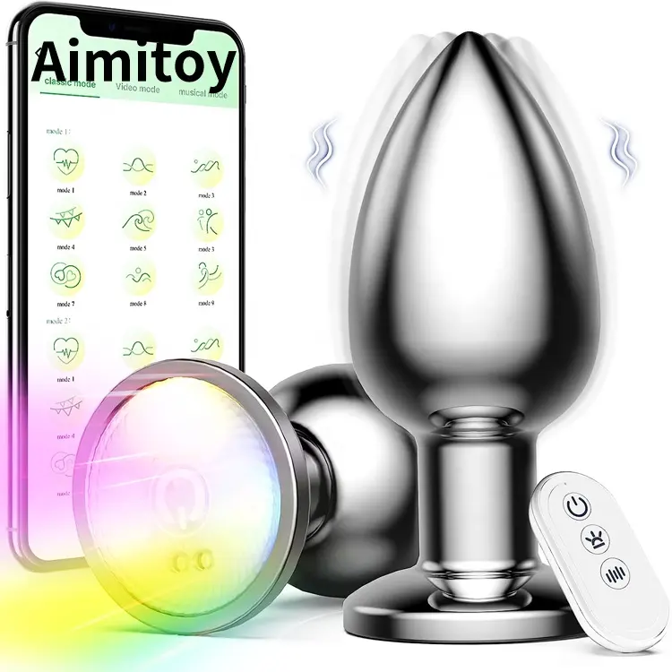 Aimitoy, venta al por mayor, Juguetes sexuales para adultos, juguetes anales, tapón Anal vibrador con aplicación, Control remoto, cuentas anales, masajeador de próstata, juguete sexual Anal