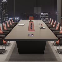 Ensemble de bureau et table de conférence modernes en bois massif modulaire haut de gamme avec chaises pour salles de réunion d'hôtel