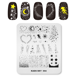 Placas de Estampado de Uñas KADS Sky Style, Plantillas de Acero Inoxidable para Diseño de Manicura en Salón, Herramienta con 10 Patrones - Product Image 4