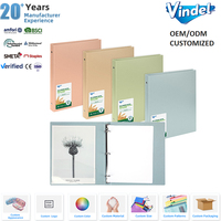 Carpeta de Archivo Personalizada de Producción en Masa, de PP y PVC, para Uso Escolar, Tamaño A4, con 3 Anillas, de Paja de Trigo, Cuero PU, Cartón, con Pinzas Metálicas