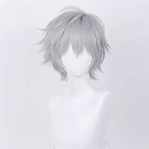 คาวอรุ นางิสะคอสเพลย์วิกผมอะนิเมะ EVA สั้นสีม่วงสีเทาเงินผมสังเคราะห์ทนความร้อนวิกผมฮาโลวีน - Product Image 4