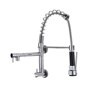 <span class=keywords><strong>Robinet</strong></span> de cuisine mural à eau froide, pivotant à 360°, avec douchette extractible à ressort et pulvérisateur haute pression - Product Image 2
