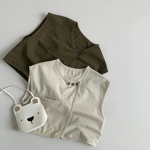 Gilet <span class=keywords><strong>sans</strong></span> <span class=keywords><strong>manches</strong></span> rétro décontracté pour enfants en bas âge, unisexe, printemps-été, <span class=keywords><strong>veste</strong></span> cardigan pour enfants - Product Image 1