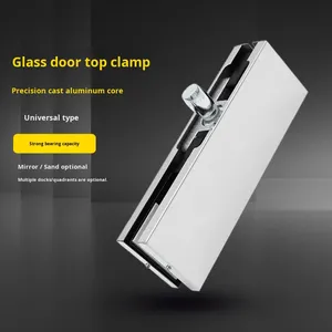 Accessoires de ressort de sol universels épaissis pour porte vitrée sans cadre, supérieur et inférieur, avec clip supérieur en alliage d'aluminium plat et acier inoxydable - Product Image 5