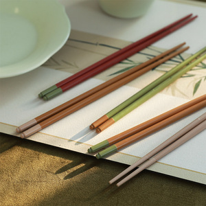 Chopsticks 4 Pair <b>Set</b> Round Solid Color Non Slip Mold Resistant Floating For Household Gift - Product Image 2