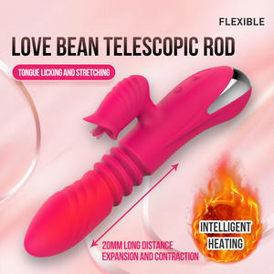 Vibrateur Dildo Rapide pour Orgasme, Stimulation Clitoridienne et Point G, Chauffant, Télescopique, Jouet Sexuel Adulte <span class=keywords><strong>USB</strong></span> pour Femme - Product Image 2