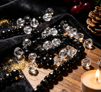 Breloques d'Halloween, ornements de Noël, perles de verre facettées multicolores arc-en-ciel, fil de perles transparentes en cristal, bijoux faits à la main