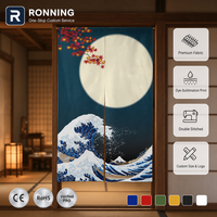 Impresión a todo Color tela de lino barata logotipo personalizado foto impresión personalizada tienda de cocina cortina de puerta Noren japonesa
