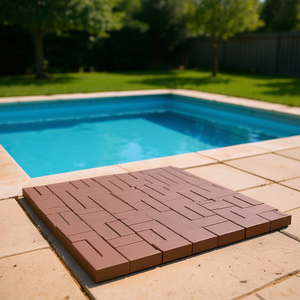 Baldosas para Terraza de 12x12 Pulgadas, Plástico Marrón, Encajables, Impermeables, para Uso en Exteriores Junto a la Piscina - Product Image 2