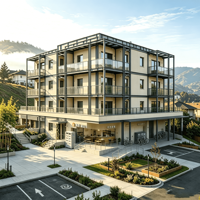 Edificio de Apartamentos Prefabricado de Estructura de Acero de Diseño Moderno de 4-5 Pisos, Superficie Galvanizada, ISO9001