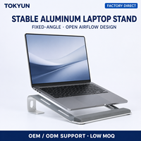 Soporte Ergonómico para Portátil de Aleación de Aluminio con Ángulo Fijo, Base Elevadora para Portátil con Flujo de Aire Abierto para Escritorio, Antideslizante, Proveedor Mayorista OEM ODM