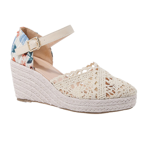 Nuevas Sandalias de Plataforma con Punta Abierta y Diseño Floral de Crochet para Mujer, con Correa en el Tobillo, Zapatos Casuales de PU para Verano y Aire Libre - Product Image 1