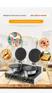 Machine professionnelle robuste pour la fabrication de cornets de crème glacée, machine à gaufres croustillantes en acier inoxydable pour les salons de thé - Product Image 5