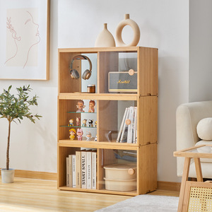 Meuble de rangement modulaire avec portes, bibliothèque sur pied pour figurines et livres - Product Image 2