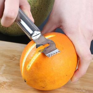 Coupe-nouilles en acier inoxydable, éplucheur de citron, outil de cuisine à poignée ronde, coupe-pâtes - Product Image 2