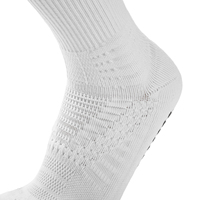 Chaussettes de sport pour hommes avec logo personnalisé, blanches, élégantes, pour athlètes, antidérapantes, respirantes, pour jeunes, chaussettes de football antidérapantes