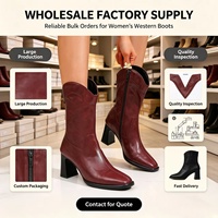 Bottines amincissantes pour femmes, style britannique, mi-mollet, polyvalentes, à talons hauts, en cuir, style western, directement de l'usine