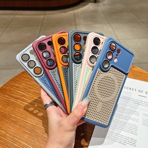 <strong>Cooling</strong> Mesh Honeycomb Breathable Back Cover Magnetic Mobile <strong>Phone</strong> <strong>Case</strong> for Samsung Galaxy S26Ultra S25 S24 Ultra With Lens Film - Product Image 2