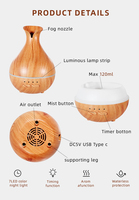 Diffuseur d'arômes Huile essentielle Lumières colorées Capacité 100ml Mini installation alimentée par batterie USB pour bureau à domicile
