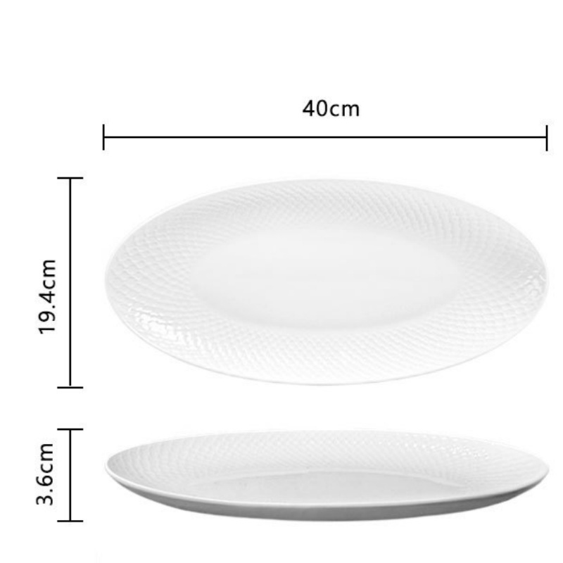 Piatto da pesce bianco da 16'' A