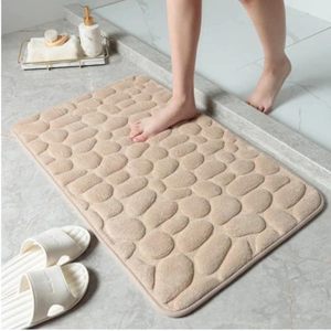 Tapis de sol en velours corail gaufré <span class=keywords><strong>FIGOO</strong></span> - Tapis de salle de bain absorbant de couleur unie, tapis d'entrée, tapis de bain effet pierre - Product Image 5
