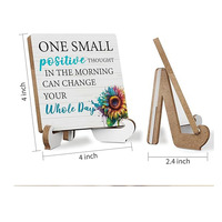 Panneau carré moderne en bois avec citations inspirantes – Design imprimé pour femmes et hommes, cadeau de Thanksgiving, décoration de bureau/chambre par HS