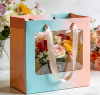Sacs cadeaux floraux transparents en gros, sacs fourre-tout en papier colorés, adaptés aux fleuristes et à l'emballage de bouquets