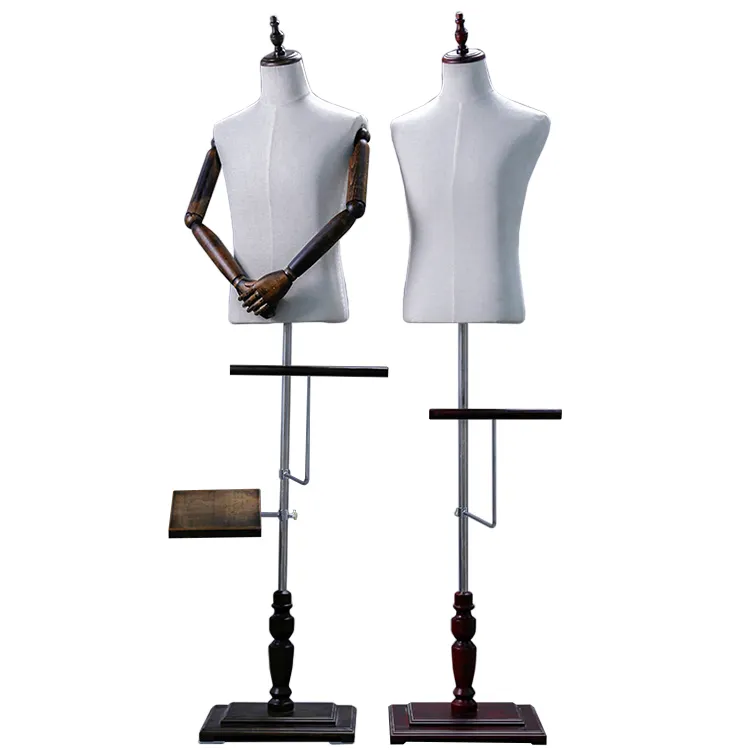 Манекен с деревянной рукояткой для мужчин, приспособление для коррекции верхней части тела, с регулируемым размером