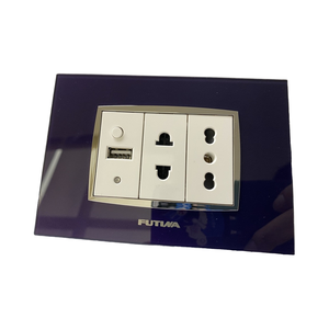 Futina Ý Tiêu Chuẩn 2 Gang Ổ Cắm Đa Chức Năng Đôi Nút Điện Tường Chuyển Đổi Vật Liệu Đồng 2 Tiêu Chuẩn Key Cắm - Product Image 4