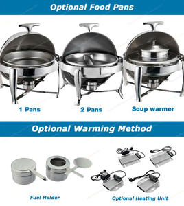 Juego de Recipientes para Buffet de Acero Inoxidable Dorado de Lujo de 6L, Recipientes Colgantes para Servir Comida Comercial, Equipo de Calentamiento para Catering - Product Image 4