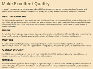 Torno CNC de Alta Precisión Modelo TCT 200 para Torneado, Roscado y Perforación Automatizados de Metal con Alta Precisión Industrial - Product Image 2