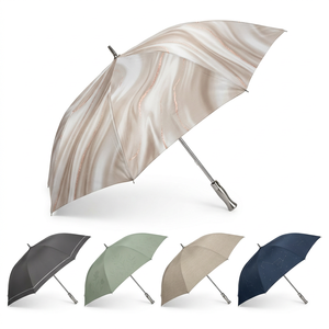 32 Inches Extra <b>Large</b> Parapluie Full Fiberglass Frame Windproof Luxury Wood Handle Automatic Open Custom Golf <b>Umbrella</b> With Logo - Product Image 3