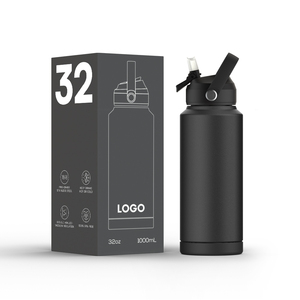 32oz Insulated Stainless Steel Water Bottle with Paracord Handles and Lid Wide Mouth Reusable Vacuum Flask Leak-Proof BPA Free - Product Image 1