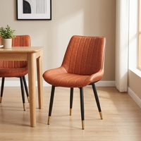 Chaise de salle à manger portable d'extérieur, moderne, style mid-century, luxe léger, confortable, avec coussin en velours imperméable