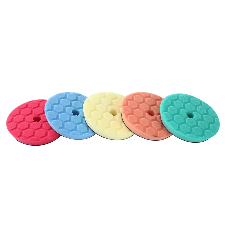 Blue yellow 6 polishing foam pads buffing pads widely used for car cleaning washing foam polishing pad durable and comfortable