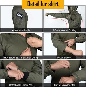 Atacado Jaqueta Calça ACU BDU Combate Tático Uniforme G3 Calças Camuflagem Uniforme - Product Image 3