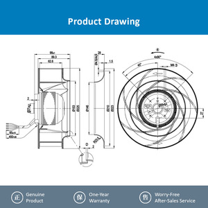 Ventilador Centrífugo Industrial de Curva Inversa ebm-papst R2E225-BD92-09 230V 225mm AC para Ventilación HVAC - Product Image 4