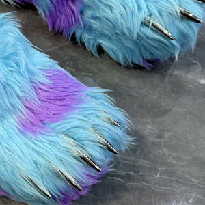 Nouvelles mules tendance à griffes d'ours en fourrure, sandales d'été personnalisées avec dessus en peluche douce, logo sur mesure - Product Image 4