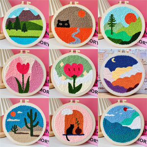 Kit de broderie <span class=keywords><strong>Punch</strong></span> Needle DIY, matériel de broderie artisanal, cours de artisanat, tissage, pour enfants et étudiants - Product Image 2