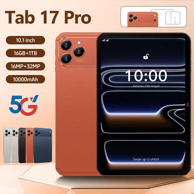 YPORANGEB Best-Selling Tab 17 Pro 16GB+1TB 10-Core 10.1" FHD Screen Android15 4G LTE GSM Educational Tablet