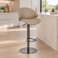 Chaise de bar ergonomique en similicuir à dossier, hauteur comptoir, pour cuisine, vente directe usine