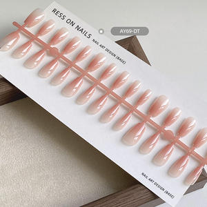 <span class=keywords><strong>Faux</strong></span> <span class=keywords><strong>ongles</strong></span> Newby personnalisés dégradés roses, 30 pièces/rangée, en ABS réutilisables, forme carrée, à presser - Product Image 5